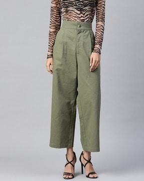 cotton high-rise trousers