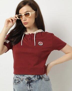 cotton hooded t-shirt