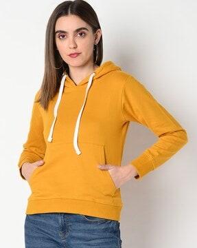 cotton hoodie with kangaroo pocket