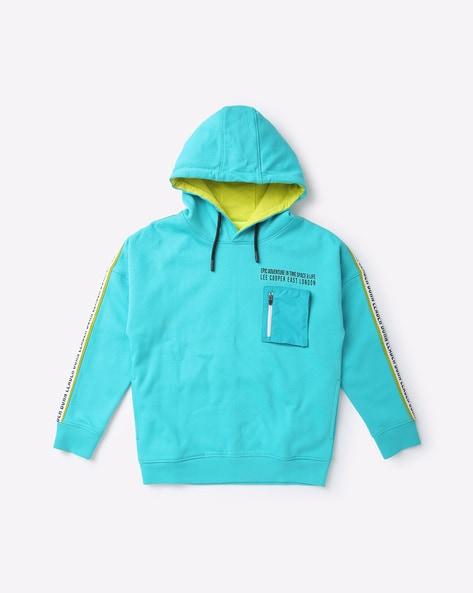 cotton hoodie with zip pocket