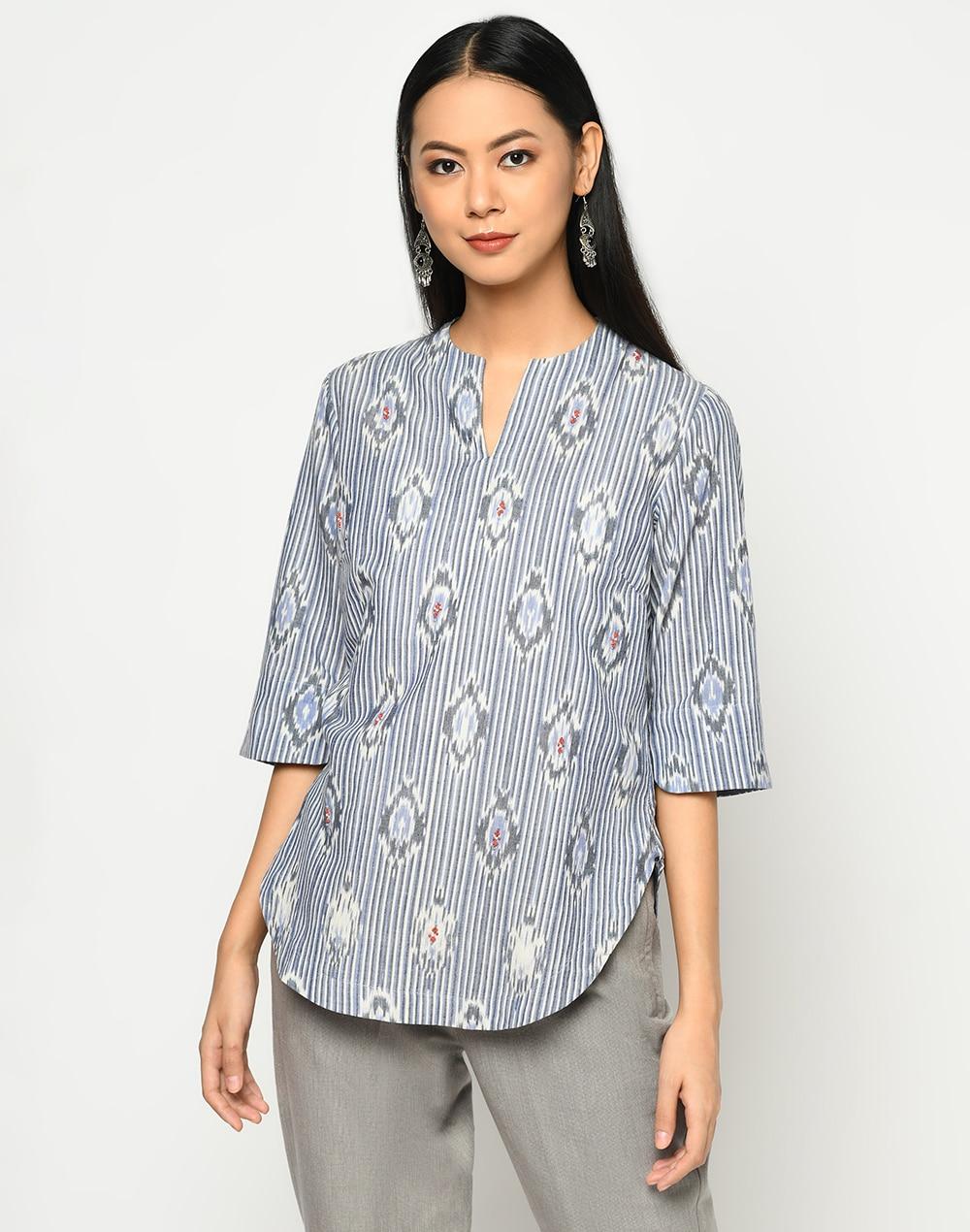 cotton ikat weave top