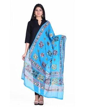 cotton jamdani embroidered dupatta