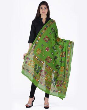 cotton jamdani embroidered dupatta