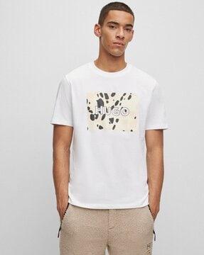 cotton-jersey dalmatian-print logo artwork t-shirt