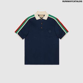 cotton jersey polo shirt with web