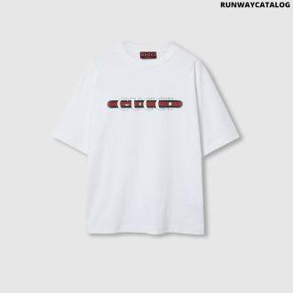 cotton jersey t-shirt with gucci print