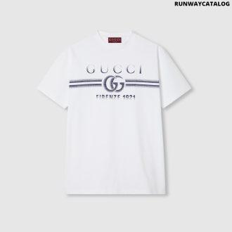 cotton jersey t-shirt with gucci print