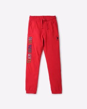 cotton joggers with brand applique