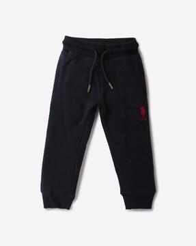 cotton joggers with drawstring fastening