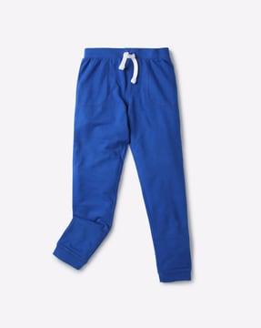 cotton joggers with drawstring fastening