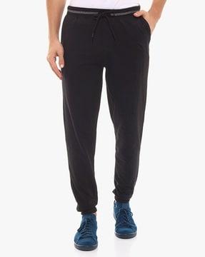 cotton joggers with elasticated drawstring waist