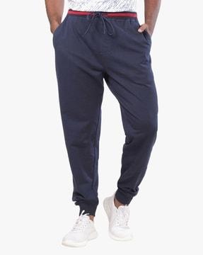 cotton joggers with elasticated drawstring waist