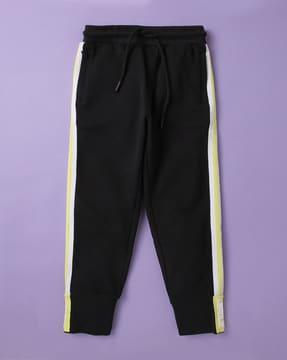 cotton joggers with elasticated drawstring waist