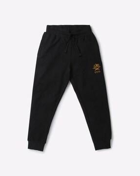 cotton joggers with logo print