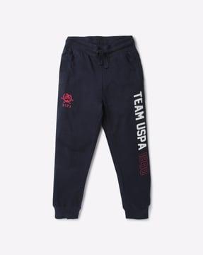 cotton joggers with logo print