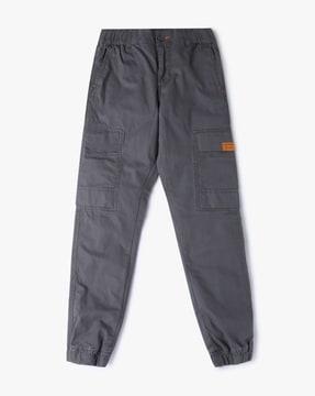 cotton joggers with patch pockets