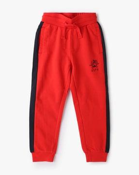 cotton joggers with placement logo
