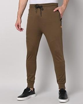 cotton joggers with zip pockets