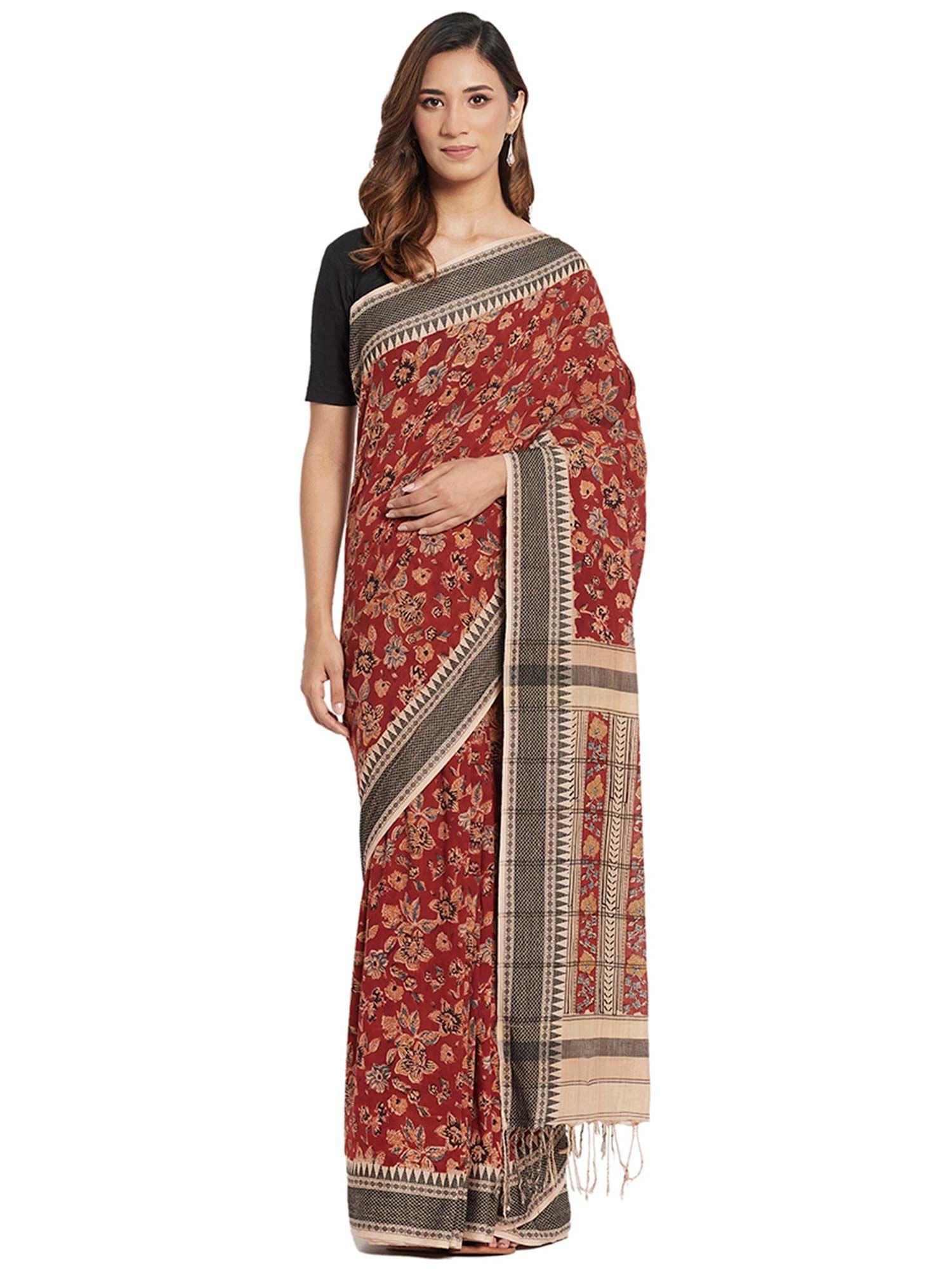 cotton kalamkari sari without blouse