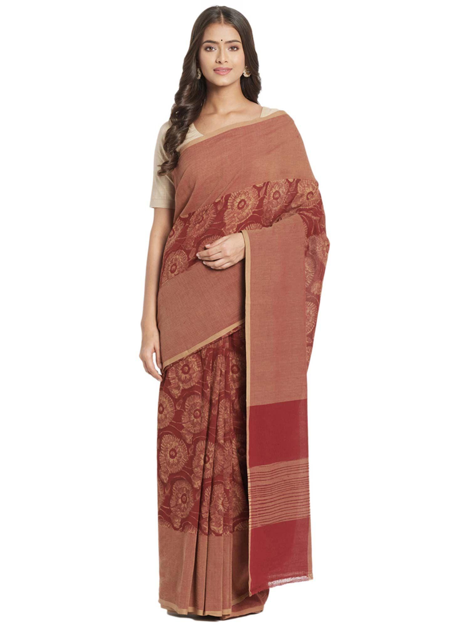 cotton kalamkari sari without blouse