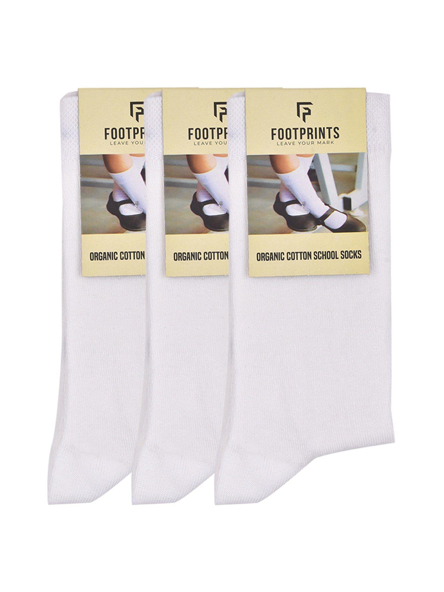 cotton kids school socks - white (pack of 3)