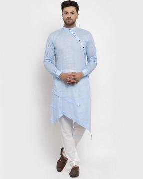 cotton kurta with band collar