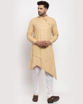 cotton kurta with band collar