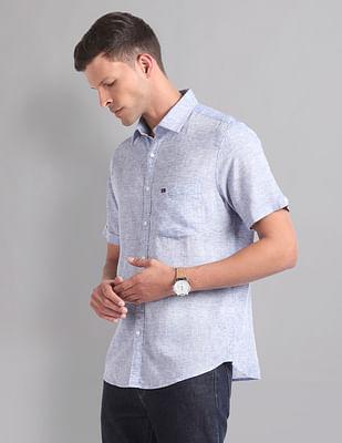 cotton linen heathered shirt