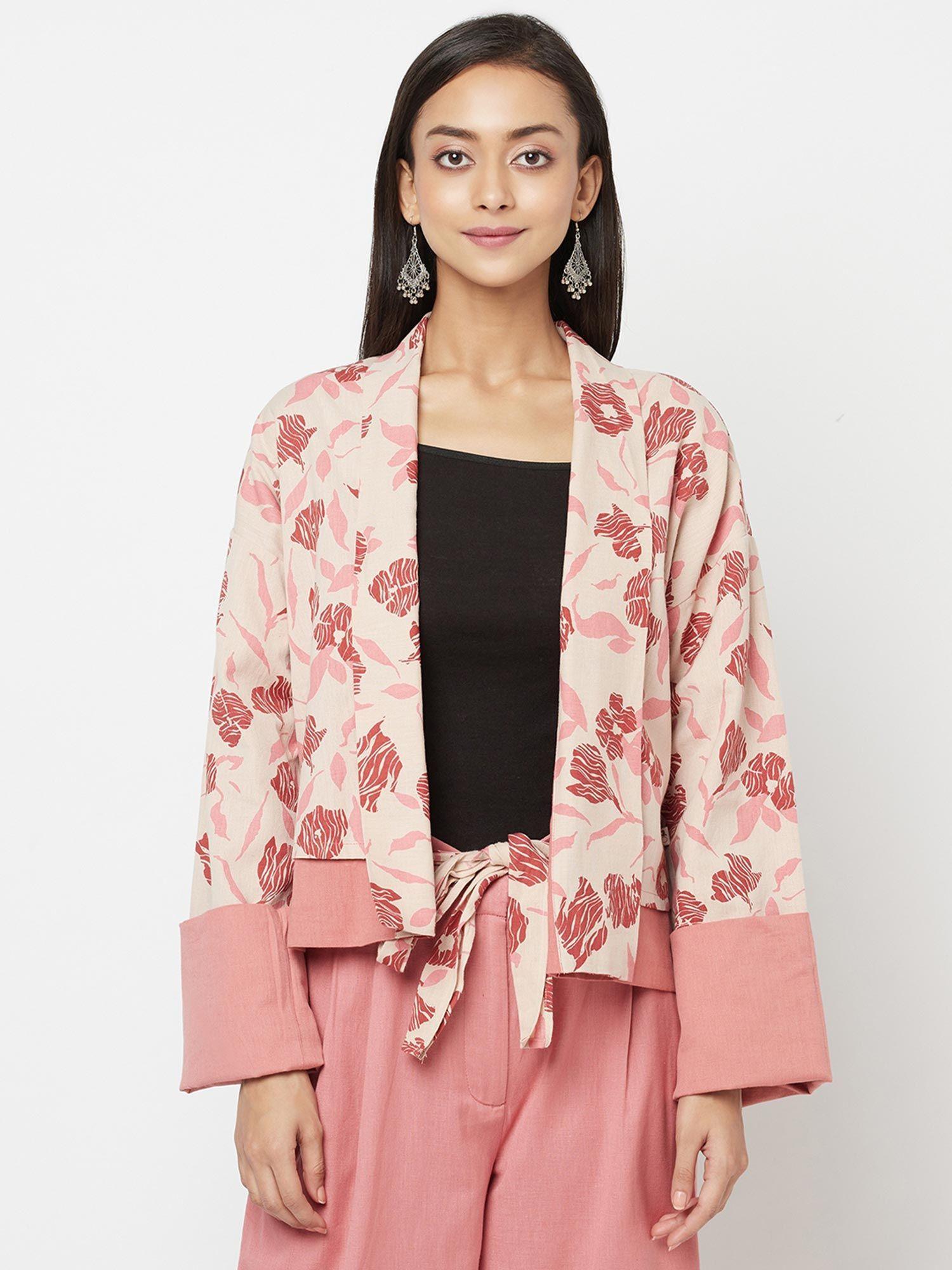 cotton linen printed shrug