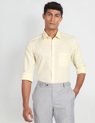 cotton linen slim shirt