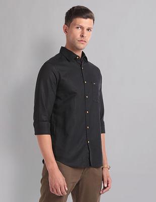 cotton linen slim summer shirt