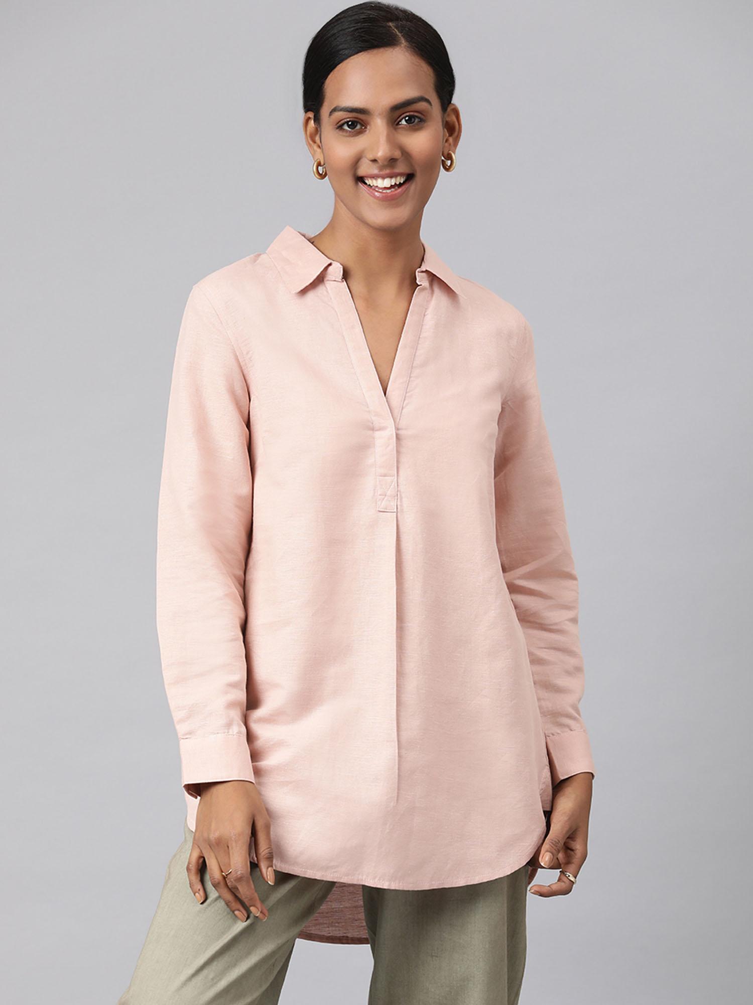 cotton linen solid tunic