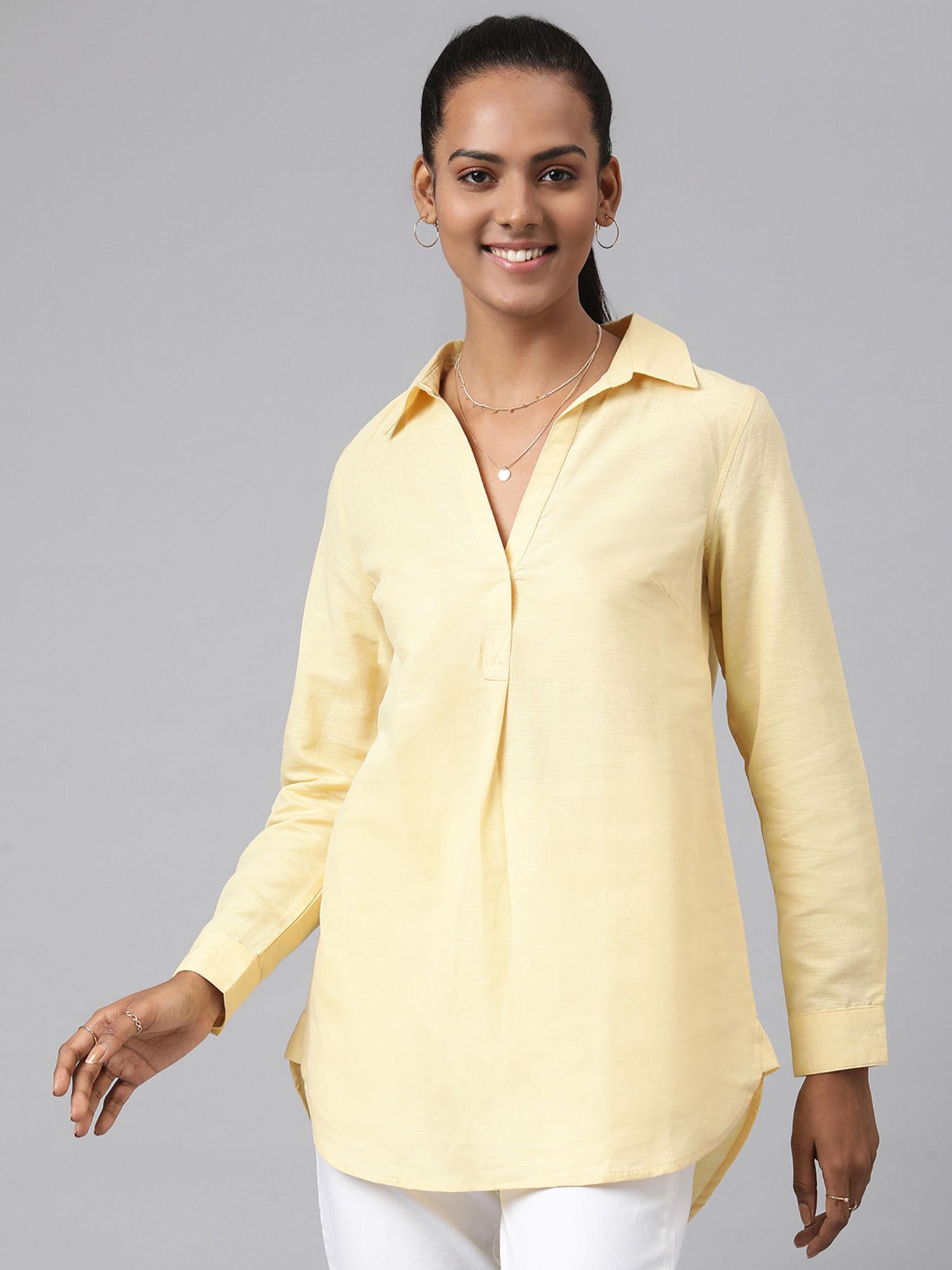 cotton linen solid tunic