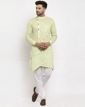 cotton long kurta with patch pocket