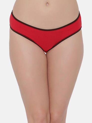 cotton low waist bikini panty in red