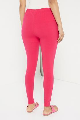 cotton lycra bio-washed leggings - pink