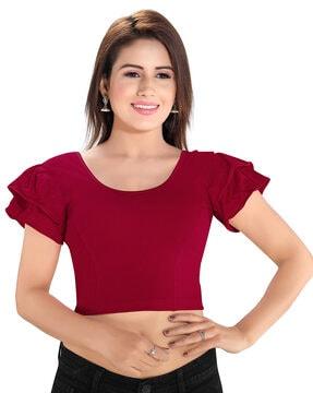 cotton lycra non-padded stretchable blouse