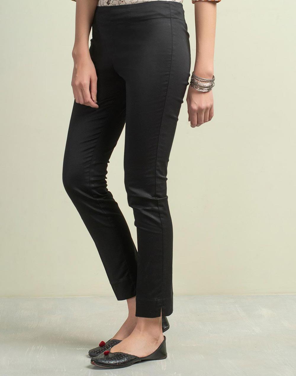 cotton lycra slim fit stretch pant