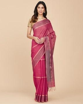 cotton maheshwari silk saree with border