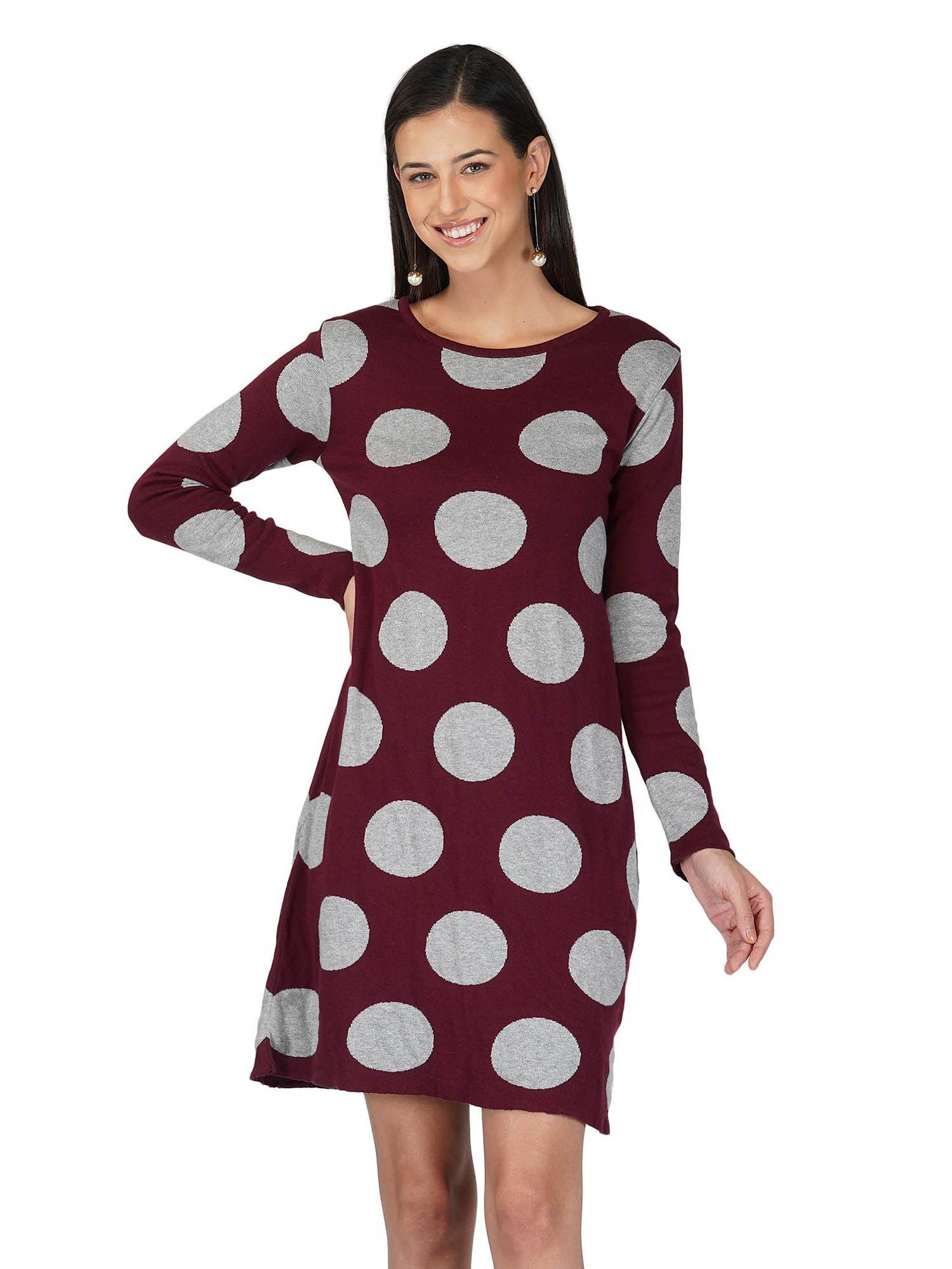 cotton martini wine color dress