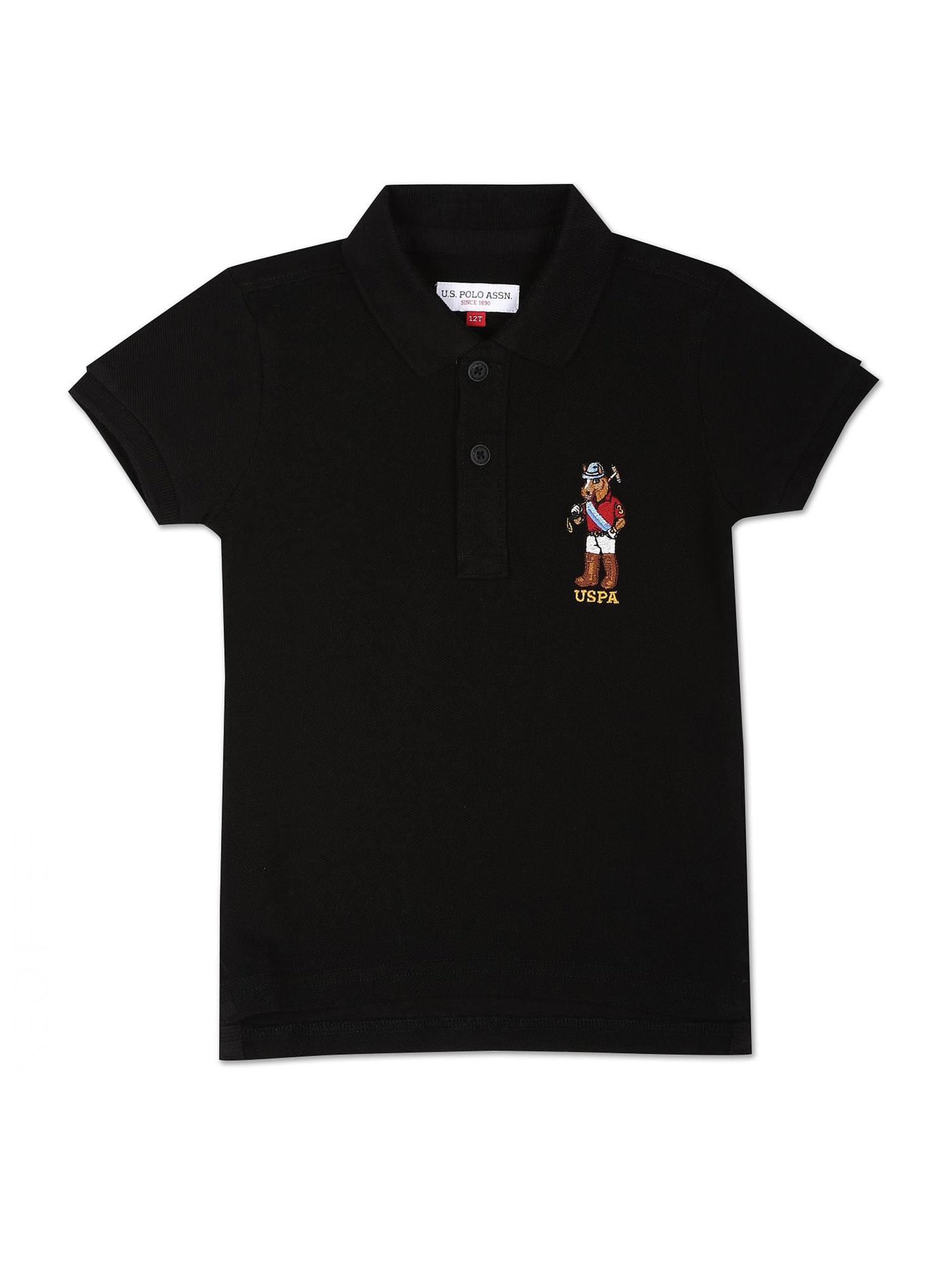 cotton mascot polo t-shirt black