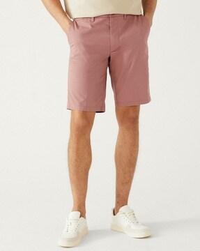 cotton mix plain regular fit chino shorts