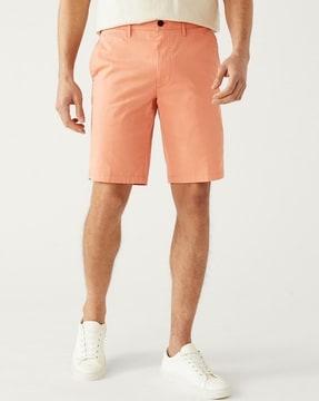 cotton mix plain regular fit chino shorts