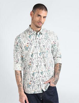 cotton modal floral shirt