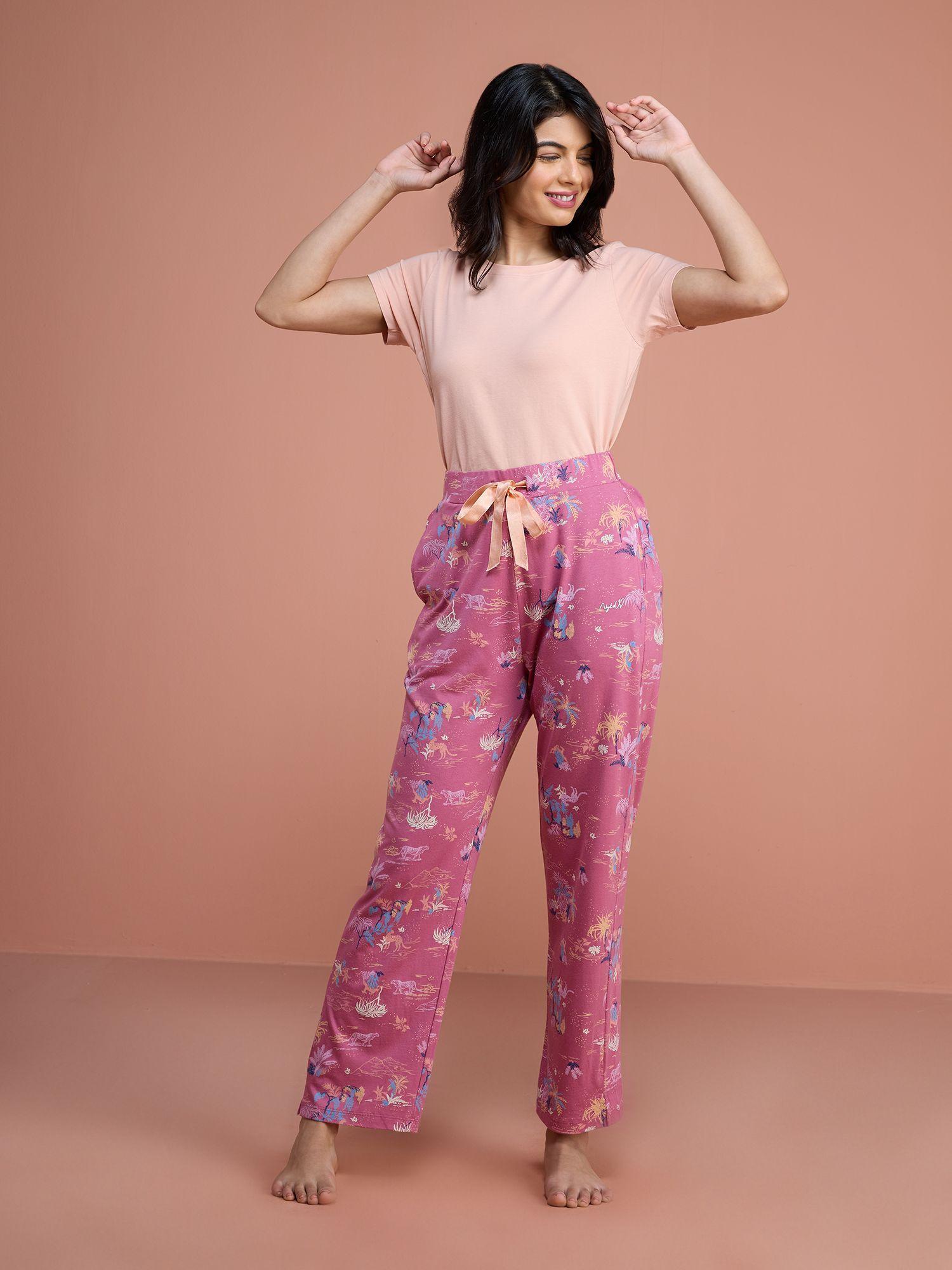 cotton modal pajama - nys126 - jungle mauve