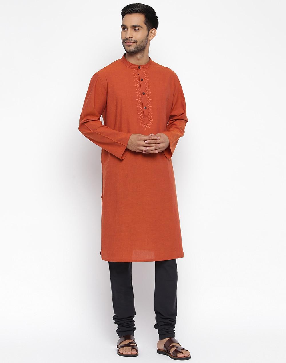 cotton nagari lucknavi long kurta