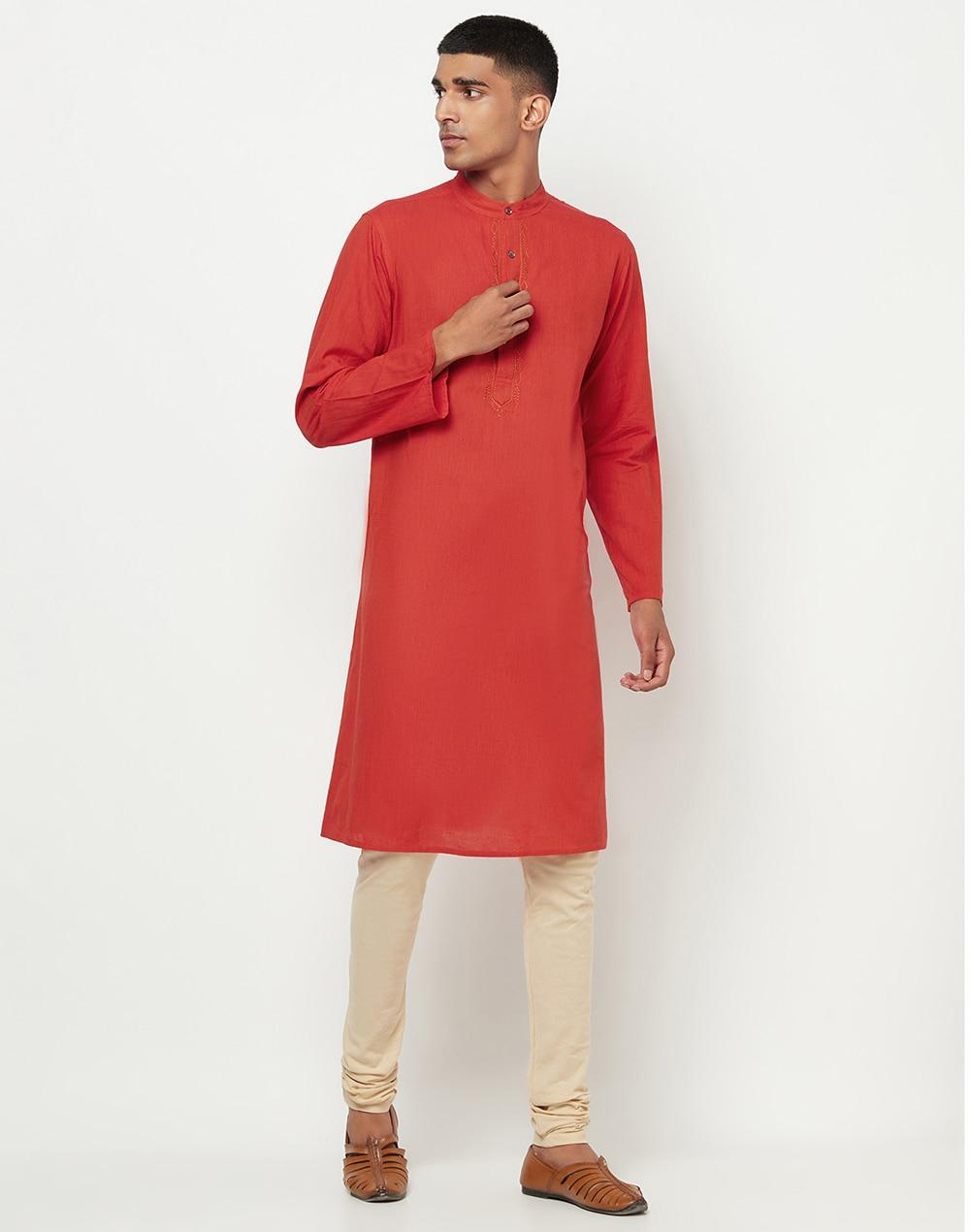 cotton nagari lucknavi long kurta