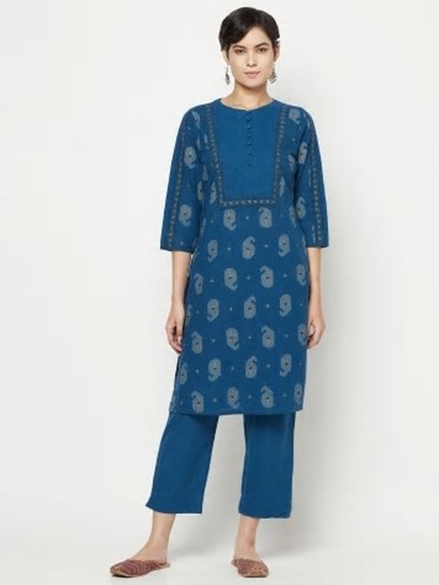 cotton nagari printed kurta set