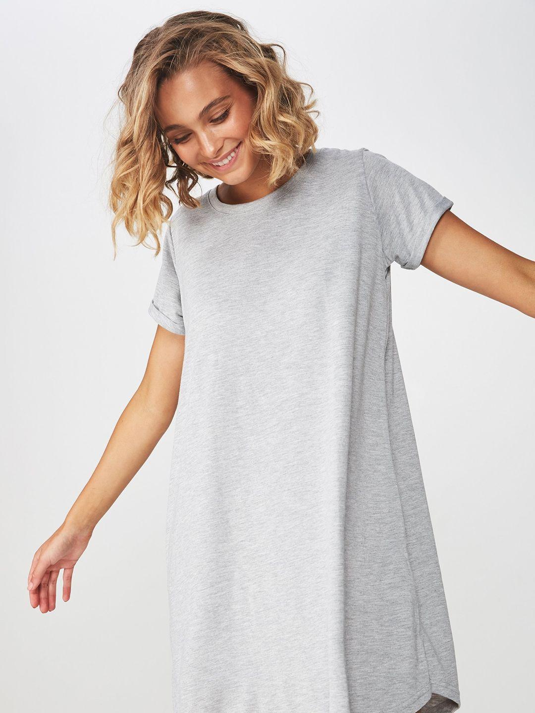 cotton on women grey solid t-shirt dress