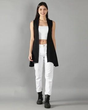 cotton open-front shrug